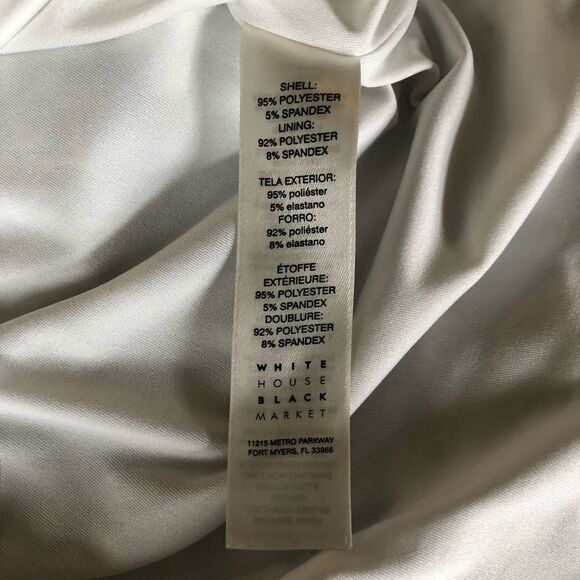 White House Black Market Blue Stripe Keyhole High Neck Halter Tank - Picture 8 of 8